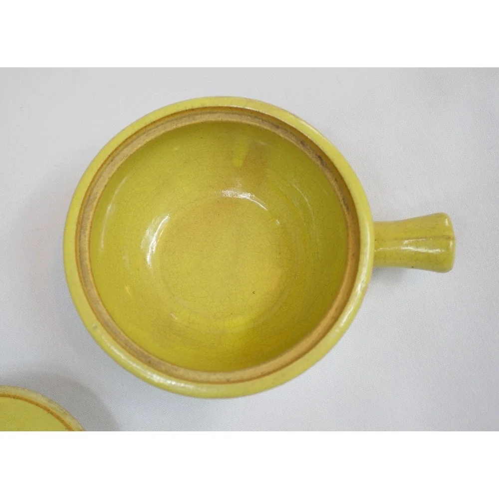 Vintage Watt Stoneware Soup Bowl‎ with Lid & Handle Set of 2 Made in USA